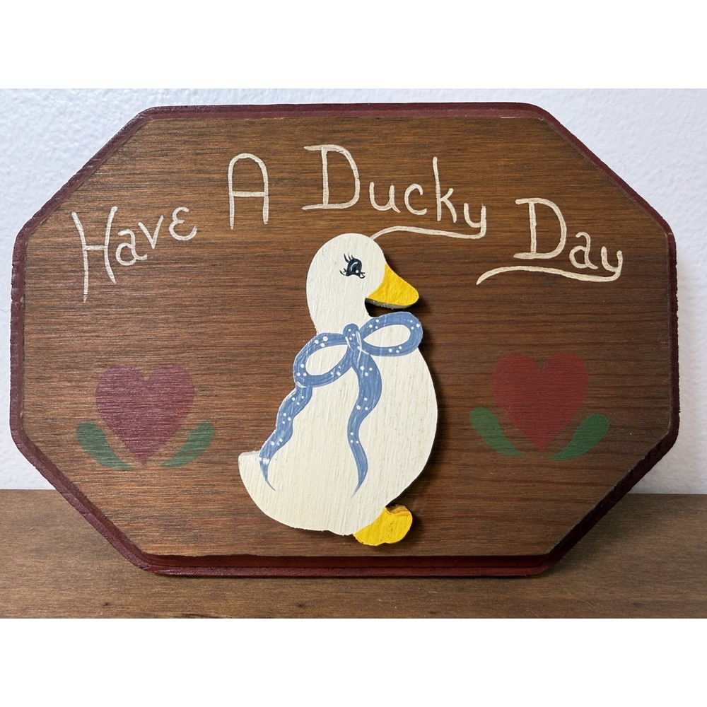 VTG Country Geese Goose Heart Wall Hanging Grandma Cottage Core Decor 80s